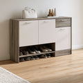Scarpiera in legno, colore grigio