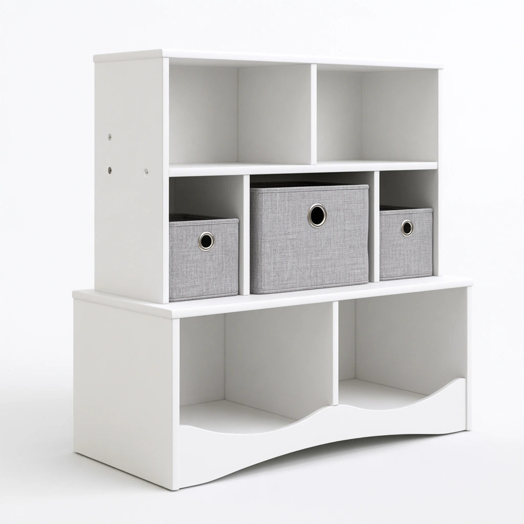 Mobile contenitore in legno, colore bianco