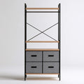 Mobile contenitore stretto in metallo, colore nero