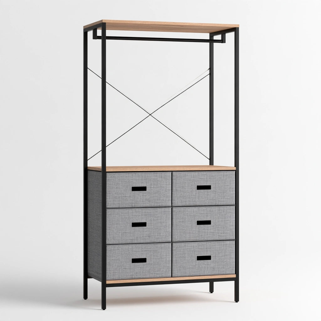 Mobile contenitore stretto in metallo, colore nero