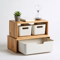 Organizer modulare in legno, colore legno naturale